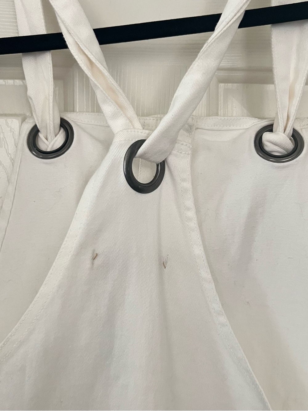 Rebecca Minkoff White Denim Button-Front Overall overalls skirt - Picture 9 of 12